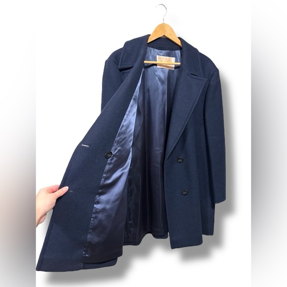 Pendleton Classic Navy Blue 100% Wool Pea Coat Car Coat Blazer Size 18 - Picture 6 of 8